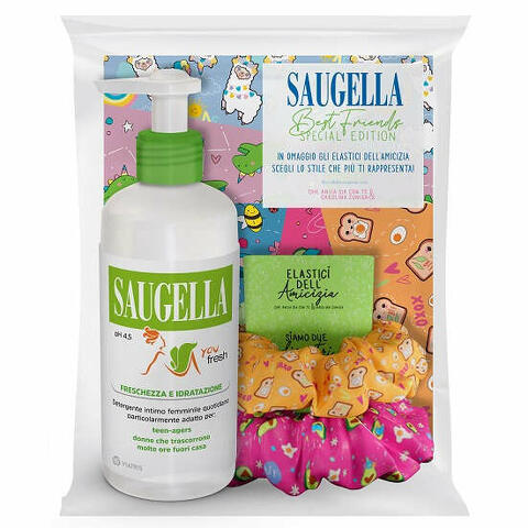 Saugella bundle you fresh ph 4,5 detergente intimo freschezza e idratazione + scrunchies in omaggio