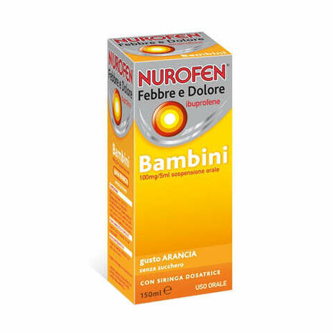 Bambini 100 Mg/5 Ml Sospensione Orale Gusto Arancia Senza Zucchero Flacone Da 150 Ml Con Siringa Dosatrice