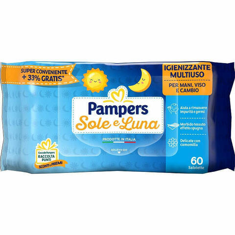 Pampers Wipes Sole & Luna Effetto Spugna 60 Salviette