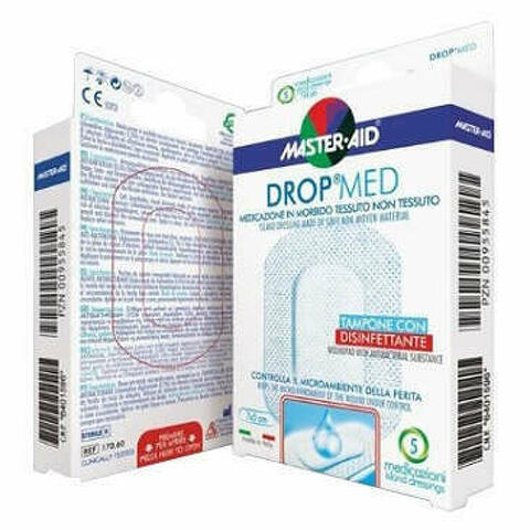 Compressa Autoadesiva Dermottiva Con Controllo Del Microambiente Della Ferita Sterile Ipoallergenica Aerata Maid Dropmed Tampone Con Disinfettante 7x5 5 Pezzi