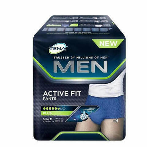 Pull Up Uomo Tena Men Pants Active Fit M 9 Pezzi