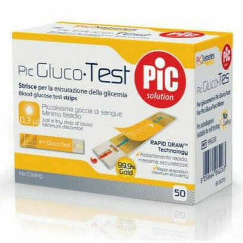 Strisce Misurazione Glicemia Pic Glucotest 50 Pezzi