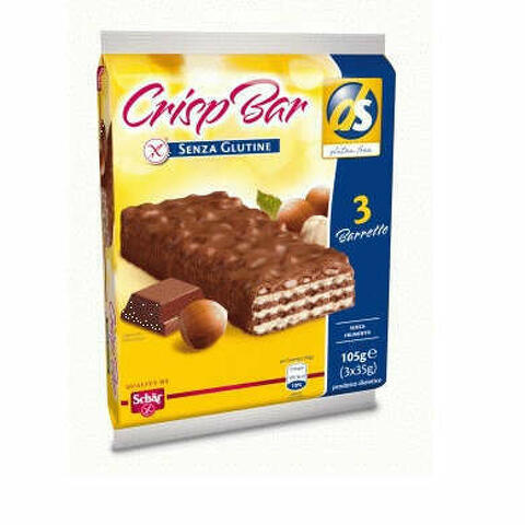 Schar Crisp Bar Wafers Con Nocciole Ricoperti Di Riso Soffiato E Cioccolato Al Latte 3 Porzioni Da 35 G