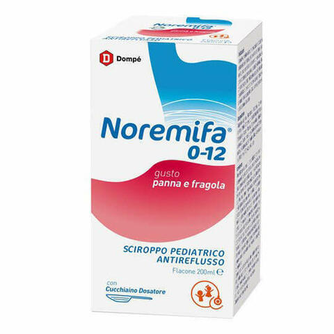 Sciroppo Pediatrico Antireflusso Noremifa 0-12 Flacone 200ml Gusto Panna E Fragola