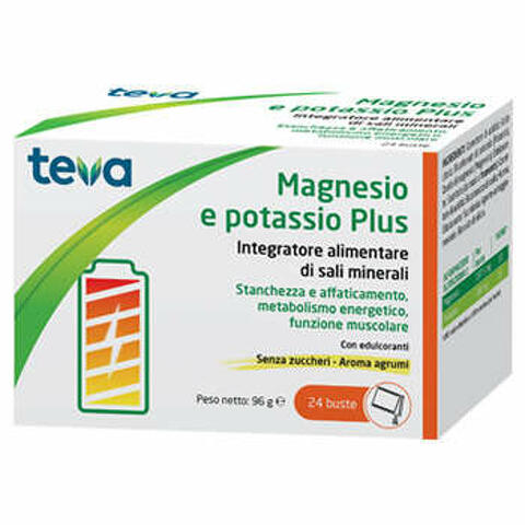 Magnesio Potassio Plus Teva 24 Bustine Senza Zuccheri Aroma Agrumi