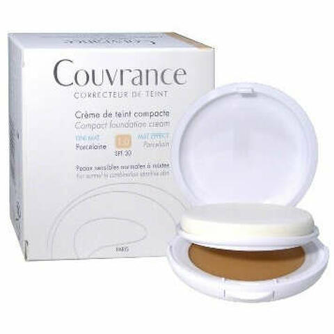 Eau Thermale Avene Couvrance Crema Compatta Colorata Nf Oil Free Porcellana 9,5 G