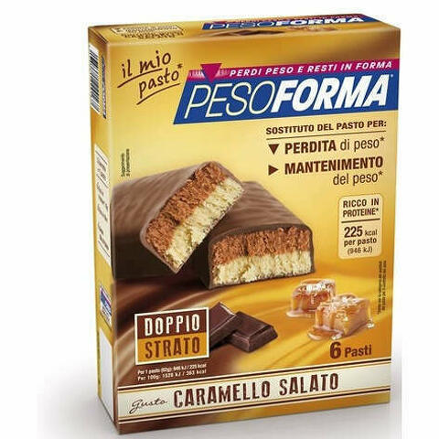 Pesoforma Barretta Al Caramello Salato 12 Pezzi Da 31 G