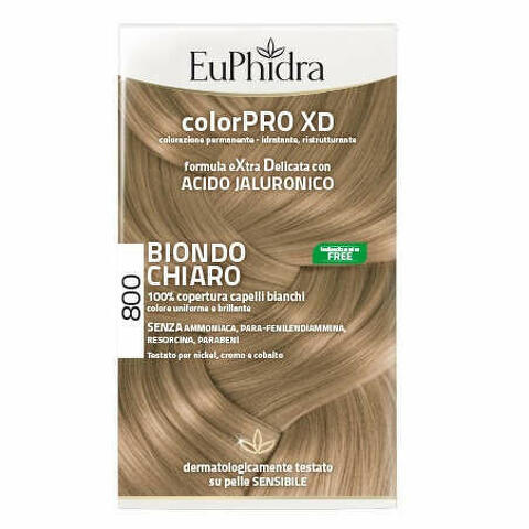 Euphidra Colorpro Xd 800 Biondo Chiaro Gel Colorante Capelli In Flacone + Attivante + Balsamo + Guanti