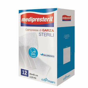  - Garza Compressa Medipresteril 12/8 Fu 36x40cm 12 Pezzi