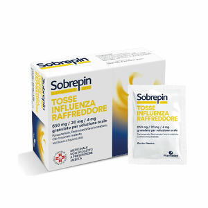 Sobrepin - 650mg/20mg/4mg granulato per soluzione orale 10 bustine in carta/ldpe/al/resina termofusibile