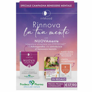 Rinnova la tua mente - Inmood kit  1 inmood nuovamente 15 capsule + 4 patch aromaterapici + 1 piano guida alimentare + 1 coupon sconto