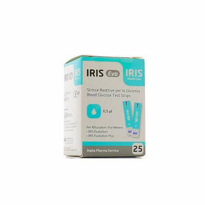 Alpha Pharma Service - Strisce Misurazione Glicemia Iris Evo 25 Pezzi