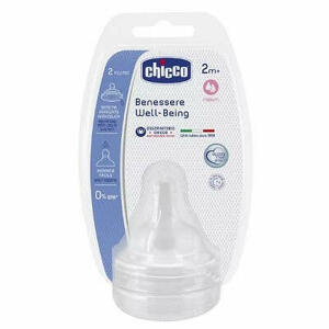  - Chicco Tettarella Well Being 2 Mesi+ Medium Silicone 2 Pezzi