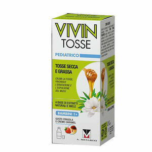 Menarini - Vivin Tosse Pediatrico Sciroppo Per Tosse Secca E Grassa Gusto Fragola E Creme Caramel 150ml