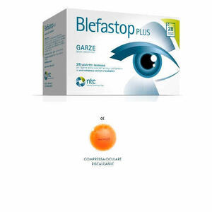  - Blefastop Plus Garza In Cotone Piegata Con Filo Di Bario 28 Salviette Monouso + 1 Compressa Oculare Riscaldabile