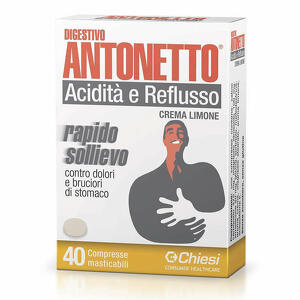 Chiesi Farmaceutici - Digestivo Antonetto Acidita' E Reflusso Crema Al Limone 40 Compresse Masticabili