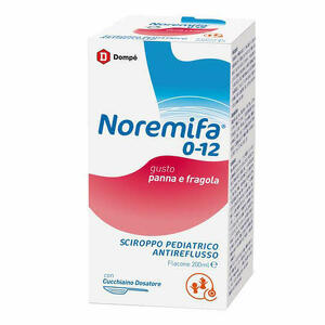  - Sciroppo Pediatrico Antireflusso Noremifa 0-12 Flacone 200ml Gusto Panna E Fragola