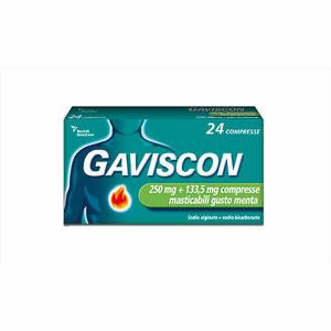 Reckitt Gaviscon - 250 Mg + 133,5 Mg Compresse Masticabili Gusto Menta24 Compresse