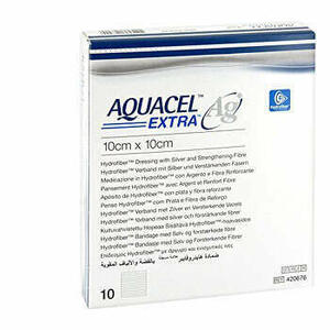  - Aquacel Ag Extra Medicazione Con Ioni Argento 10x10 Cm 10 Pezzi