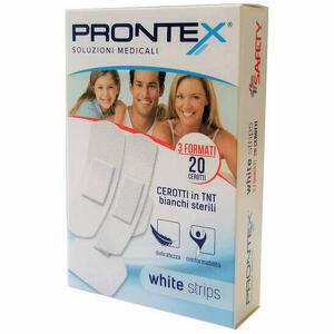  - Cerotto Prontex White Strips Astuccio 20 Pezzi 3 Formati Assortiti