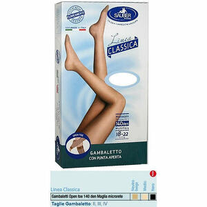 Desa Pharma - Sauber Gambaletto Open Toe Maglia Microrete 140 Den Colore Neutro Beige Taglia 3 Linea Classica