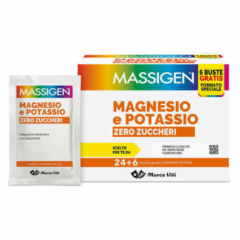 Massigen Magnesio Potassio Zero Zucchero 24 Bustineine + 6 Bustineine