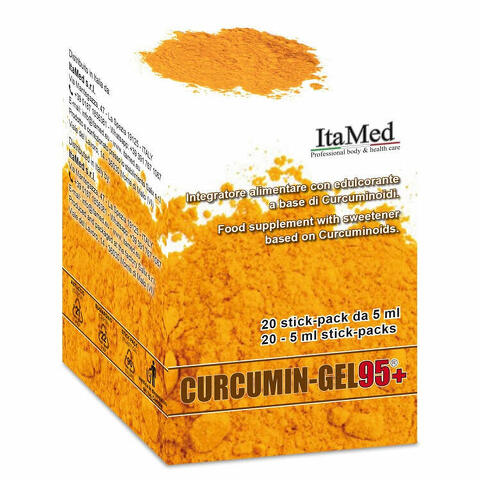 Curcumin gel 95+ 20 bustine stick pack monodose da 5ml aroma lampone