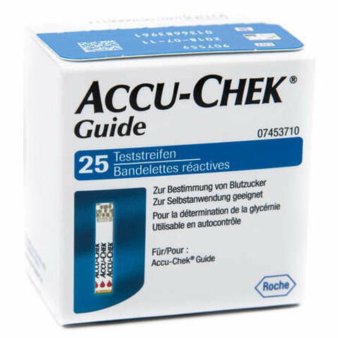 Strisce Misurazione Glicemia Accu-chek Guide 25 Pezzi Confezione Retail