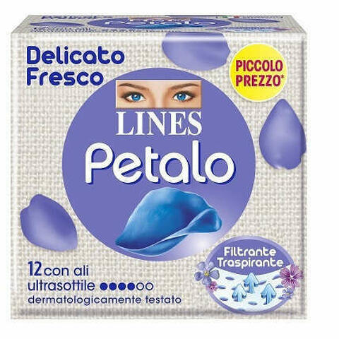 Lines Petalo Blu Assorbente Con Ali 12 Pezzi