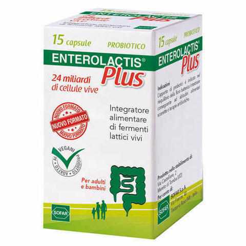 Enterolactis Plus 15 Capsule 24 Miliardi Di Cellule Vive