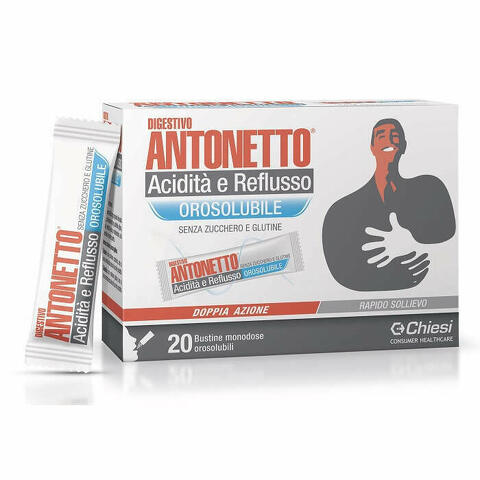 Digestivo Antonetto Acidita' E Reflusso Orosolubile 20 Bustineine