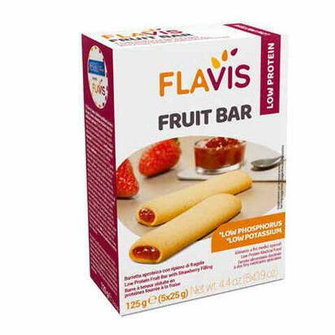 Flavis Fruit Bar Barretta Aproteica Con Ripieno Di Fragola 5 Pezzi Da 25 G