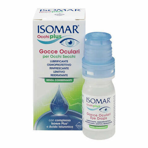 Isomar Occhi Plus Gocce Oculari Per Occhi Secchi All'acido Ialuronico 0,25% 10ml