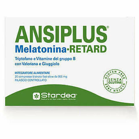 Ansiplus Retard Melatonina 20 Compresse Bistrato Fast Slow 955mg