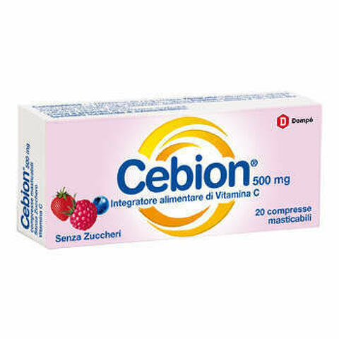 Cebion Masticabile Senza Zucchero Vitamina C 500mg 20 Compresse