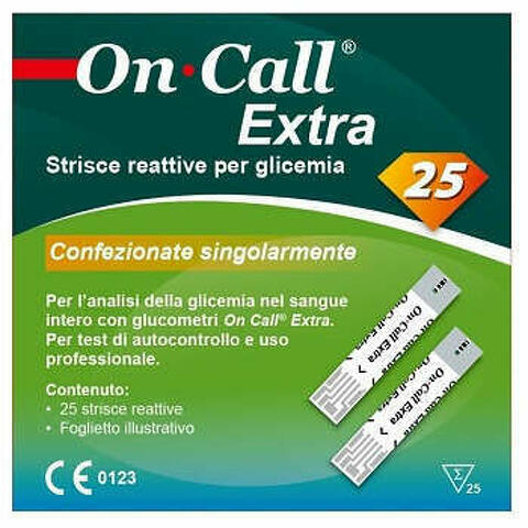 On Call Extra Strisce Glicemia 25 Pezzi