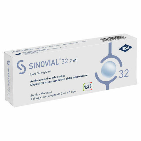Sinovial 1 pz 1 Siringa Intra-articolare  32 Acido Ialuronico 1,6% 32mg/2ml 1 Fs + Ago Gauge 21 1 Pezzo