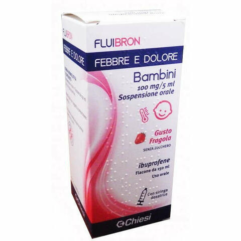 Bambini 100 Mg/5 Ml Sospensione Orale Gusto Fragola Senza Zucchero 1 Flacone In Pet 150 Ml Con Siringa Dosatrice In Pe