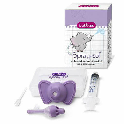 Buona Spray-sol Kit 5 Pezzi 1 Spray Sol + 1 Siringa Luer Lock Da 5ml + 1 Ago Cannula + Elefantino Copri-siringa