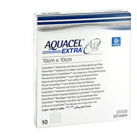 Aquacel Ag Extra Medicazione Con Ioni Argento 10x10 Cm 10 Pezzi