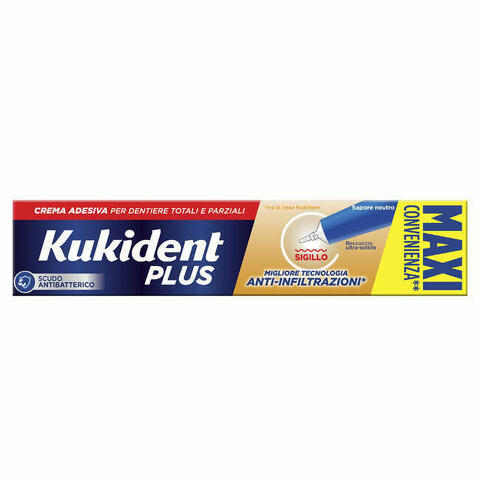 Kukident Plus Sigillo Anti Infiltrazioni Crema Adesiva Dentiere 57 G