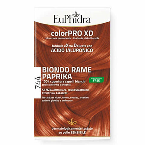 Euphidra Colorpro Gel Colorante Capelli Xd 744 Paprika 50ml In Flacone + Attivante + Balsamo + Guanti