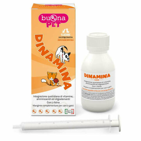 Dinamina Mangime Complementare Cani Gatti Flacone Con Siringa Dosatrice In Pasta 60 G Buonapet