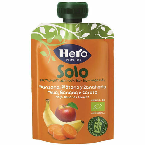 Hero Solo Frutta Frullata 100% Bio Mela Banana Carota 100 G