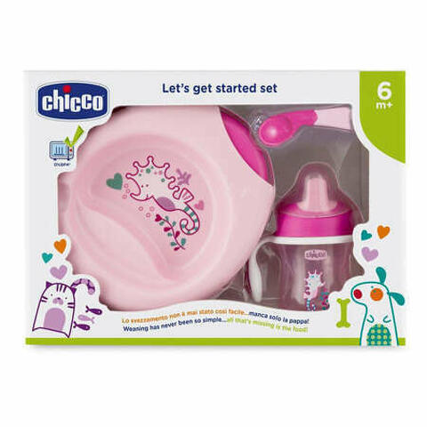 Chicco Set Pappa 6m+ Rosa Con Cucchiaio Rosa