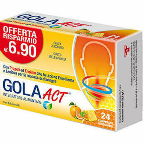 Gola Act Miele Arancia 24 Compresse Solubili 33,6 G