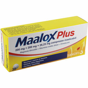 Maalox - 200mg + 200mg + 25mg compresse masticabili 30 compresse