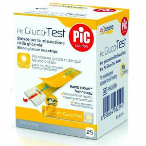 Pikdare - Strisce Misurazione Glicemia Pic Glucotest 25 Pezzi