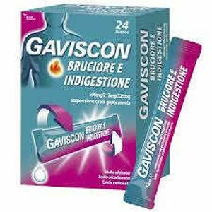 Reckitt Gaviscon - 500 Mg + 213 Mg + 325 Mg Sospensione Orale Gusto Menta24 Bustine Pet/al/pe Da 10 Ml