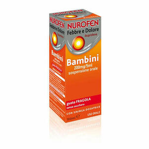 Reckitt Nurofen - 200 Mg/5 Ml Sospensione Orale Gusto Fragola Senza Zucchero Flacone Da 100 Ml Con Siringa Dosatrice